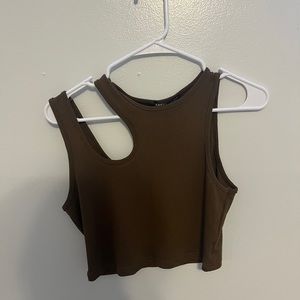 a brown crop top